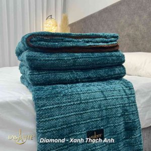 Chăn Lông Cừu Thu 2 Lớp – Diamond Xanh Thạch Anh