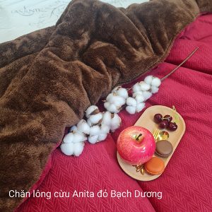 Chăn Lông Cừu  Anita – Đỏ Bạch Dương 3 Lớp