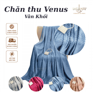 Chăn Thu Venus Lông Cừu Lasante’ – Hoạ Tiết Vân Khối
