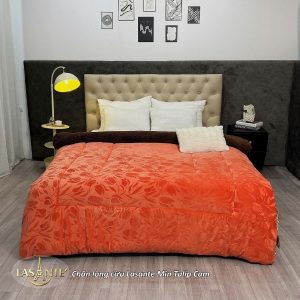 (Mới Nhất 2025) Chăn Lông Cừu Min Cam Rực Rỡ – Chăn Lông Chính Hãng Lasante