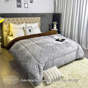 Chăn Lông Cừu Lasante Victoria Caro Ghi Xám – Sang Trọng, Tối Giản