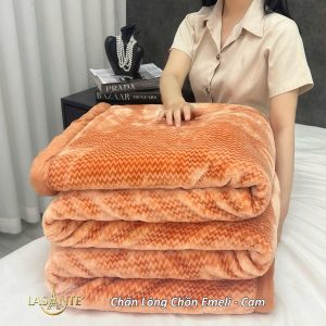 Chăn Lông Chồn Lasante Emeli Cam – Tone Màu Rực Rỡ ấm áp