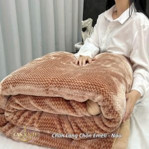 Chăn Lông Chồn Lasante Emeli Nâu – Trầm ấm, Sang Trọng