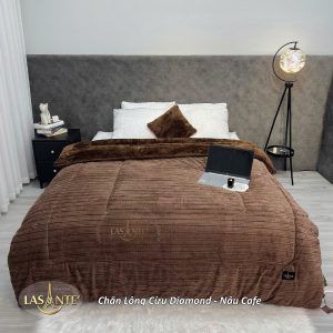 Chăn Lông Cừu Lasante Diamond Nâu Cafe – Trầm ấm Và Vững Chãi