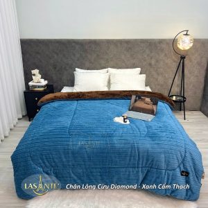 Chăn Lông Cừu Lasante Diamond Xanh Cẩm Thạch – Chăn đông Dày Dặn Chính Hãng