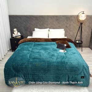 Chăn Lông Cừu Lasante Diamond Xanh Thạch Anh – Bình Yên Và Tinh Tế