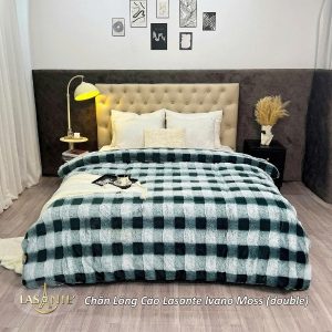 Chăn Thơm Lông Cáo Ivano Moss (Xanh Rêu) – Chăn Lông Cáo Cao Cấp Chính Hãng